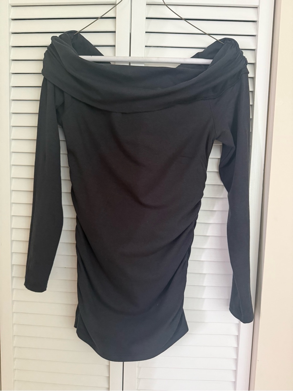 rag & bone Black Off-Shoulder Long Sleeve Top